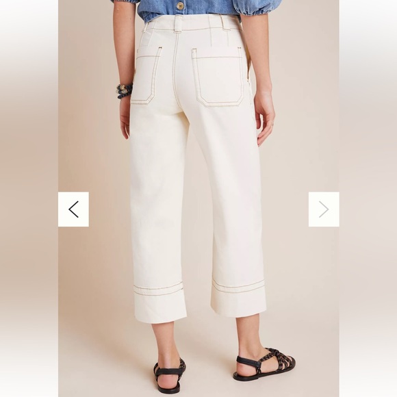 Anthropologie Lily Cropped Wide Leg Pants Womens 28 - Picture 2 of 4